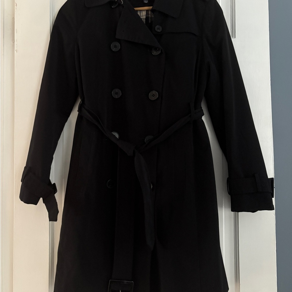 London Fog Lined Black Trench Coat